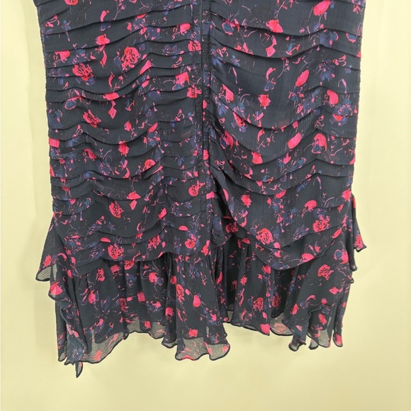Tanya Taylor Falling Floral Carti silk ruffle boho mini Dress Size 8 - Picture 10 of 16
